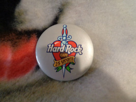 Hard Rock Cafe 25 Years Dagger Heart Pinback Button Badge 1 1/2&quot; - £4.66 GBP