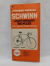 Vintage 1979 Schwinn Lightweight Bicycles Owners Manual - £10.50 GBP