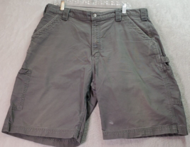 Carhartt Shorts Men Size 38 Gray 100% Cotton Flat Front Medium Wash Pockets Logo - £13.05 GBP