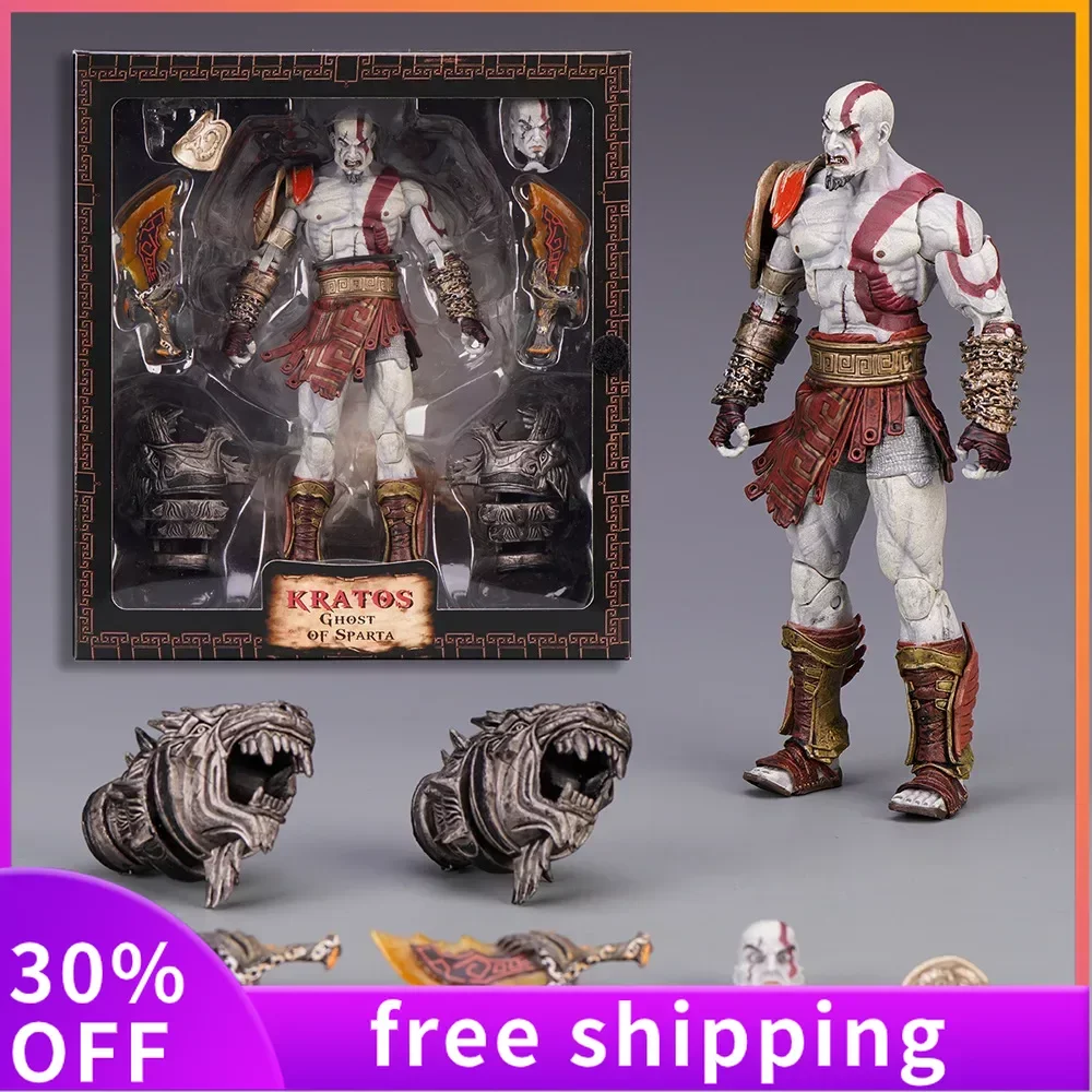 God of War Kratos Action Figures Neca Anime Figure Flame Knife Lion Glove - £40.76 GBP+
