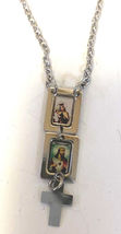 Sacred Heart & O L of Mount Carmel Scapular /Tiny Pictures,Silver, New #Gftshp-9 - $28.01 CAD