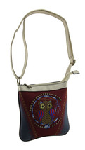 Faux Leather Embroidered Dreamcatcher Owl Crossbody Handbag Adjustable S... - £13.28 GBP
