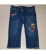 Baby Gap Girls Jeans Straight Crop Embroidered Flowers Toddler 3 Years R... - $11.83