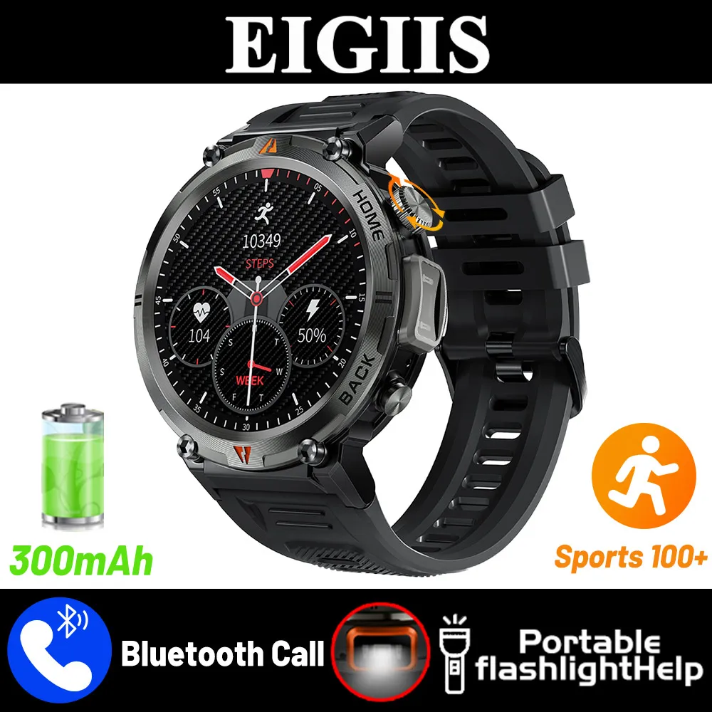 Bluetooth Call Smart Watch Men Full Touch Screen Health Monitor Clock With Flash - £55.01 GBP