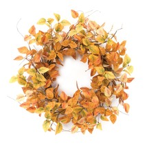 Fall Leaf Wreath 21.5&quot;D Polyester - £54.37 GBP