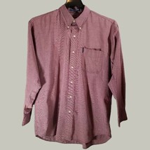 Chaps Mens Button Down Shirt Large Red Long Sleeve  - $13.97
