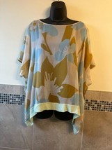DIANE VON FURSTENBERG 100% Silk Chiffon Multicolor Floral Print Blouse S... - $58.41