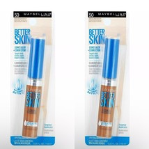 2X MAYBELLINE BETTER SKIN CONCEALER + CORRECTOR 50 MEDIUM DEEP ( 2 PK)  NEW - £12.81 GBP