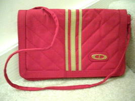 Ladies Shoulder Bag Cotton Canvas Red Clutch Purse Vtg 70s BOHO Hand Bag EUC - £5.69 GBP