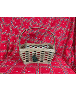 Vtg Y2K Target Christmas Holiday Wood Woven Wicker Basket w/ Handle Gift... - £22.83 GBP