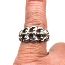 Avon Silver Toned Filigree Style Ring Size 5.25 -- - £6.86 GBP