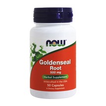 NOW Foods Goldenseal Root 500 mg., 50 Capsules - £10.91 GBP