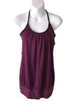 Lululemon Tank Top With Bra Women Size ?? Light Sleeveless Round Neck Cross Back - £17.79 GBP