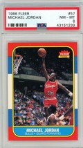 1986 Fleer Michael Jordan Rookie #57 PSA 8 P1258 - £16,289.21 GBP