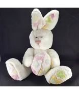 White Easter Bunny Rabbit Holding Egg Floral Ears Feet Plush Stuffed 19&quot;... - €16,27 EUR