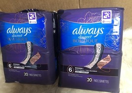 2 Pack / Always Discreet Boutique Incontinence PADS #6 Extra Heavy Long ... - $774.41 MXN