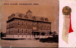 High School Building RIbbon Add On Hoisington Kansas KS 1911 DB Postcard T13 - £15.54 GBP