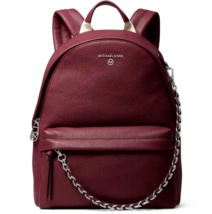 MICHAEL KORS SLATER BACKPACK BURGUNDY MERLOT LEATHER SCHOOL TRAVEL BAGNWT! - £191.36 GBP