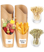 50 Charcuterie Cups with Sticks + 200 Cocktail Picks + 50 Labels, Dispos... - £16.44 GBP