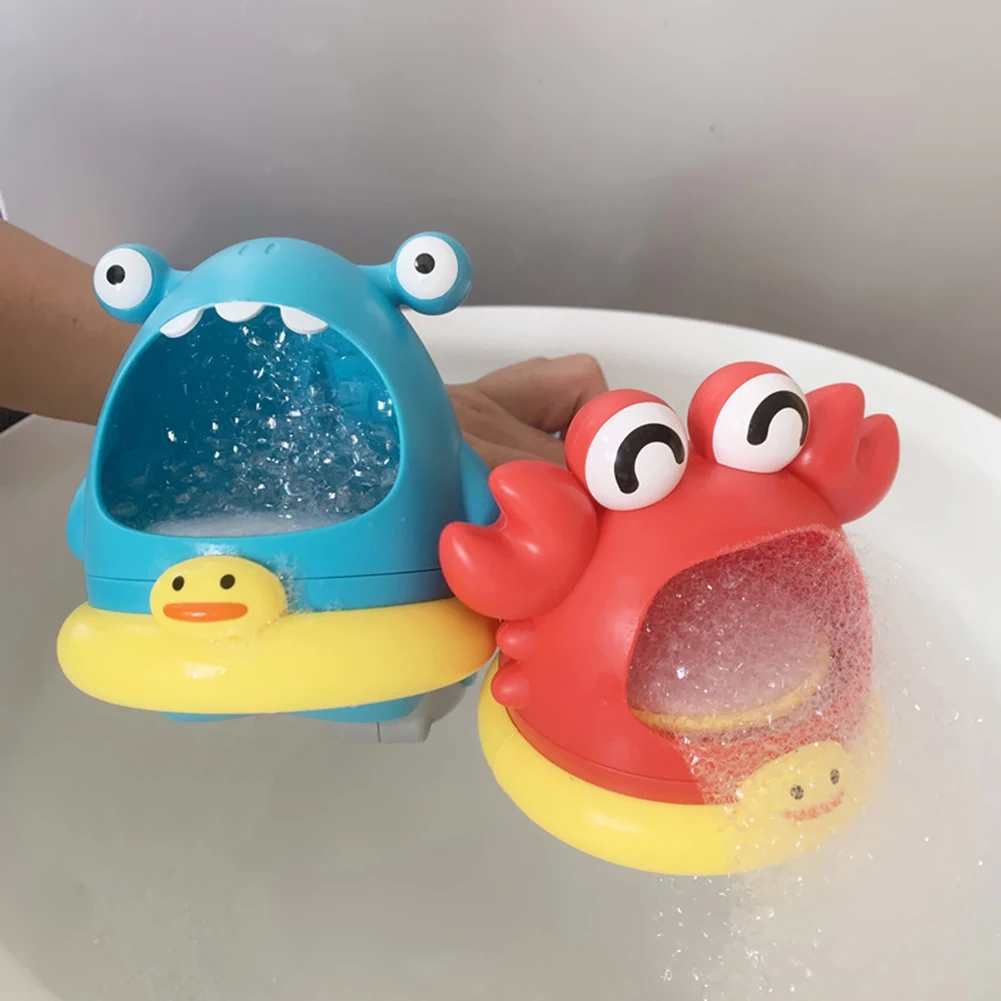 Blowing Bubble Baby Bath Toys Cute Cartoon Shark And Crab Bathroom Swimming Pool - £12.37 GBP+