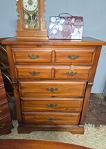Chippendale Style Fruitwood 5 Drawr Dresser Highboy - $219.00