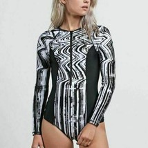 Volcom Women&#39;s Stay Tuned Swim Bodysuit, Black/White, L - £38.95 GBP