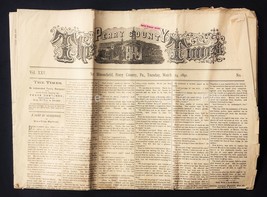 1891 Antique New Bloomfield Perry County Pa Newspaper Vengeance Villain Tragedy - £53.98 GBP