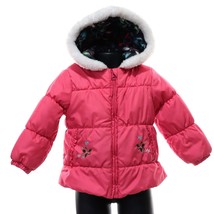 London Fog Girls Winter Puffer Jacket Coat 3T Pink Floral Hooded Fleece ... - £27.95 GBP