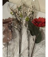 4 Large Sunflower and Berry Stems - $30.07 CAD