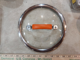 23AA99 GLASS LID, FOR 8&quot; ID PAN, A BIT SCUFFED, GOOD CONDITION - £4.59 GBP