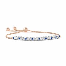 ANGARA Bezel-Set Sapphire XO Bolo Bracelet in Two Tone Gold in 14K Solid Gold - £988.84 GBP