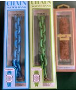 New Package 2 Chain Watch Band Apple Watch Green &amp; Blue 1 Sherpa Band Brown - $22.29 CAD