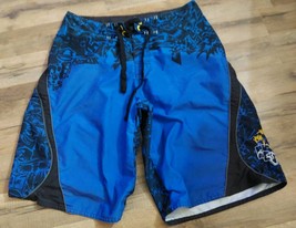 Venom 95 Swim Trunks Mens 42 Blue Embroidered Skate Surf Shorts - $33.59 CAD