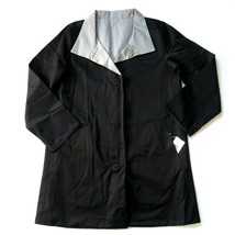 NWT Eileen Fisher Cotton Nylon Reversible Stand Collar in Black Gray Coa... - $120.00