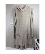 Kori America Womens Cream Tunic Shirt Long Sleeve Hooded Size Medium NWT - €21,44 EUR