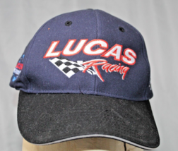 Lucas Racing Oil Products Baseball Hat Cap Navy Strapback White Embroide... - $12.46