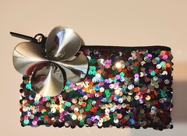 MAC Sparkle Sequin Glitter MultiColor Makeup Cosmetic Zipper Bag Clutch Pouch - $17.77