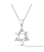 Star of David Jewish Magen Charm CZ Crystal .925 Sterling Silver Rhodium... - €13,81 EUR+