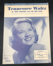 1948 Tennessee Waltz by Redd Stewart &amp; Pee Wee King w/ Patti Page Sheet Music - £7.08 GBP