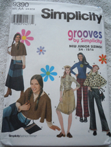 Simplicity Grooves Juniors Caplet Pants Skirt Bag Scarf Size 3/4 9/10 #9390Uncut - £6.33 GBP
