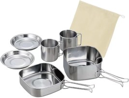 Camping Utensil Set, Portable Camping Fruit Barbecue Plate, Stainless Steel. - £28.48 GBP