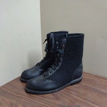 Original 1920s Men&#39;s Wool Leather Lace Up Boot Boots - New Old Stock Unused Sz 8 - £72.03 GBP