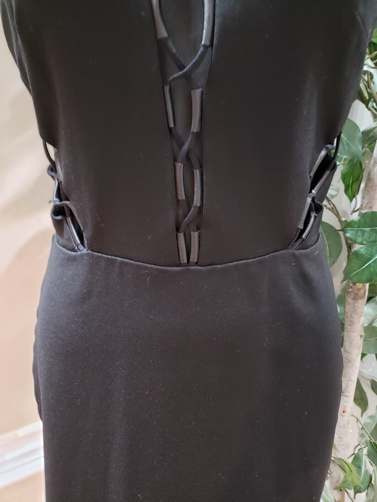 Bebe Womens Black Lace Up Front Halter Neck and 50 similar items