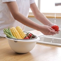 Kitchen Drain Basket Bowl Washing Strainer Bowl Vegetable Cleaning Colander Tool - £53.53 GBP