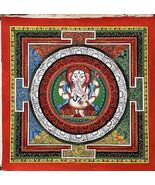 GANESHA/GANESH/GANAPATI SRIYANTRA MANDALA  NEWARI PAUVA/THANGKA PAINTING - €93,32 EUR