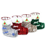 4pc 5&quot; Tinsel Christmas Holiday Sock Stocking Hangable Decoration Xmas A... - $281.22 MXN