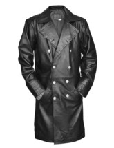 New German General Major Men&#39;s Military Style Leather Trench Long Coat - £119.87 GBP