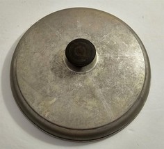 Vintage Aluminum Black Top Knob 9 1/8&quot; Round Pot Pan Replacement Lid #48 - £14.79 GBP