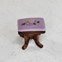 Vintage Hagen Renaker Piano Stool Miniature Figurine Purple Flowers - £23.94 GBP