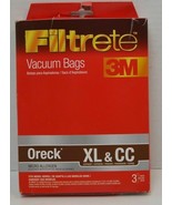 ORECK XL &amp; CC VACUUM CLEANER BAGS NEW 3 PACK 3M FILTRETE - $8.69
